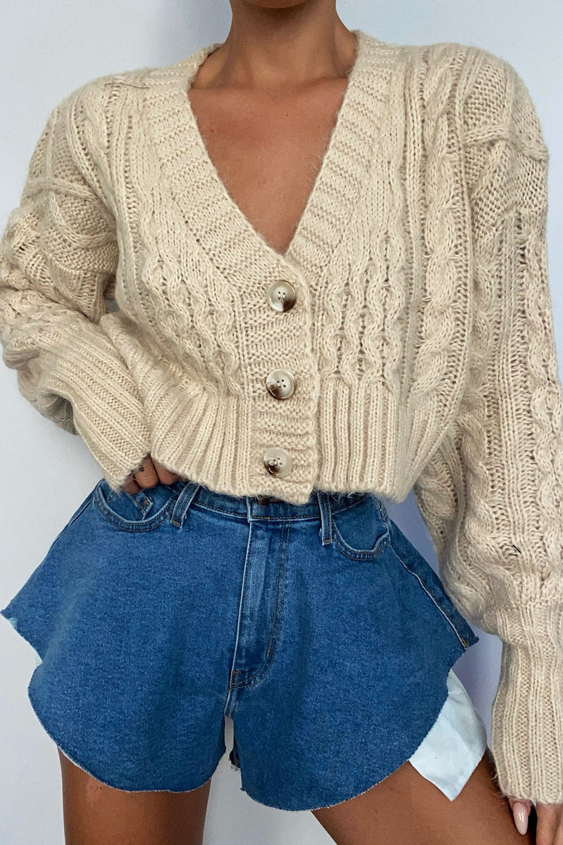 Anya Cable Knit Cardigan - Oatmeal | Fashion Nova, Nova Vintage ...