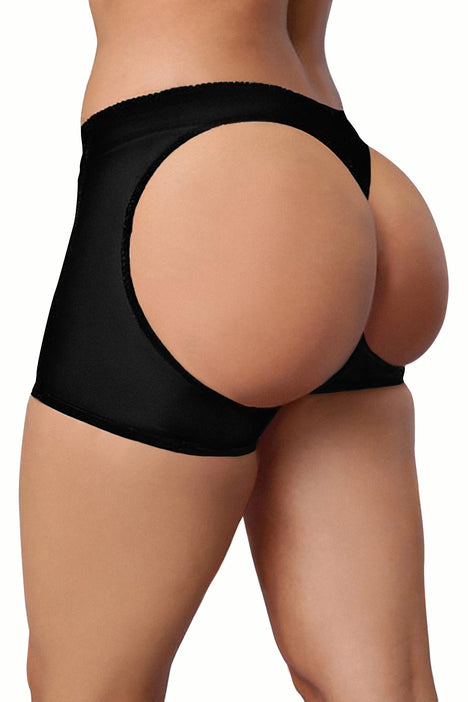 Fake Butt Lifter Pants Lace Hip Enhancer Pads Underwear Shapewear Control  Knickers Padded Panties Bum Booty Boyshorts (Black, Small) : :  Fashion