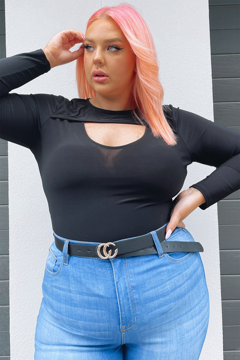 V Black Plus Size Belt