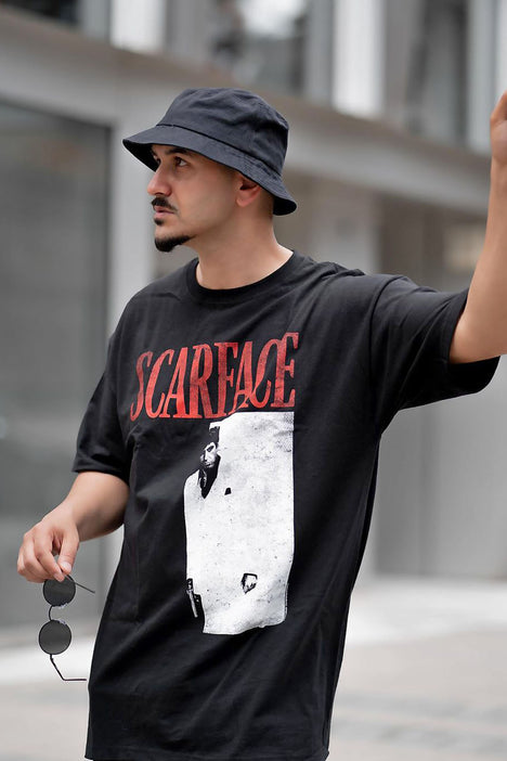 Classic Scarface Short Sleeve Tee - Black | Fashion Mens Graphic Tees | Fashion