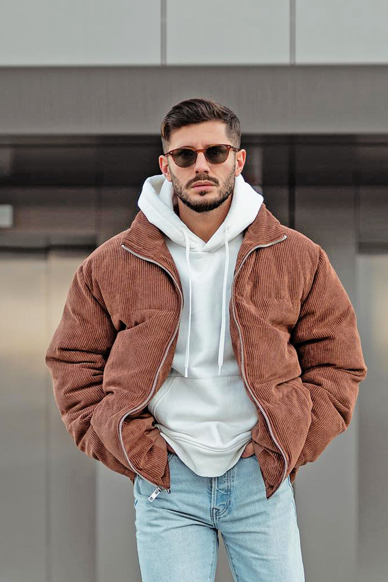 Corduroy Puffer Jacket - Brown | Fashion Nova, Mens Jackets | Fashion Nova