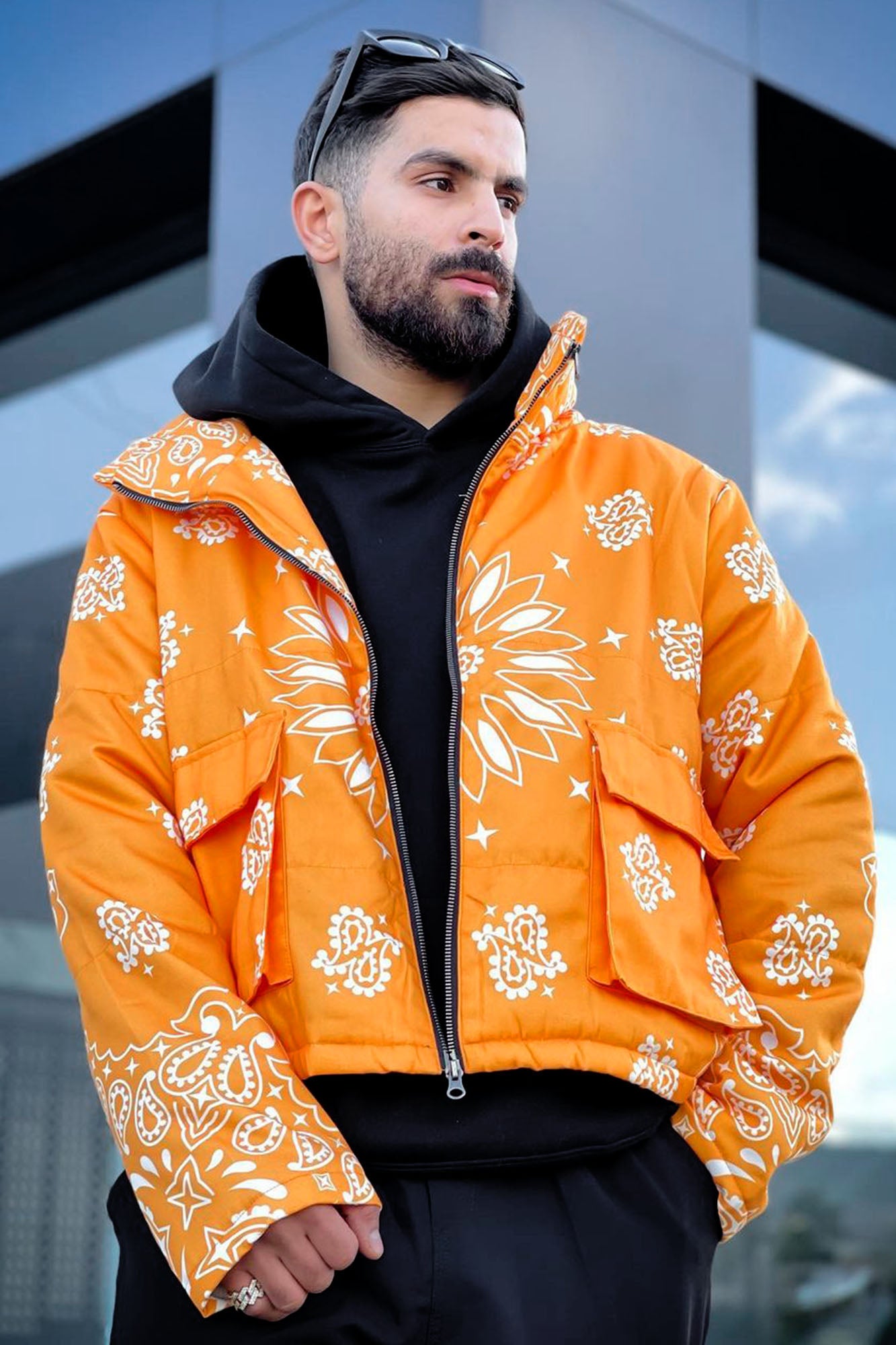 Orange crop sale puffer jacket