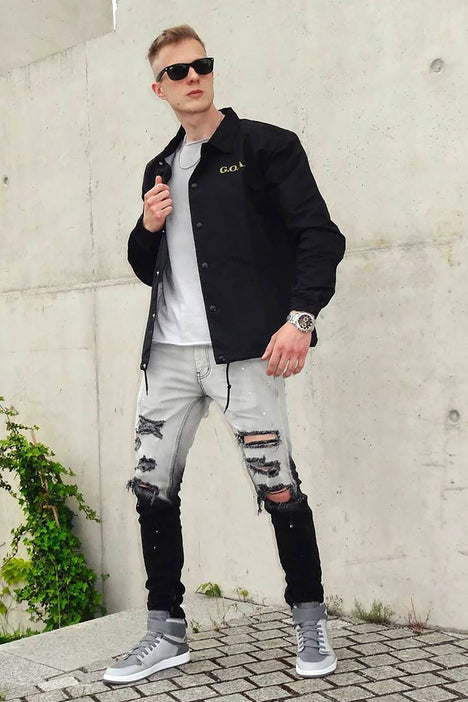Black ripped skinny sales jeans fashion nova