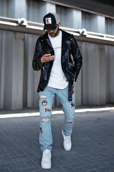 Ripped Jeans Patches Mens