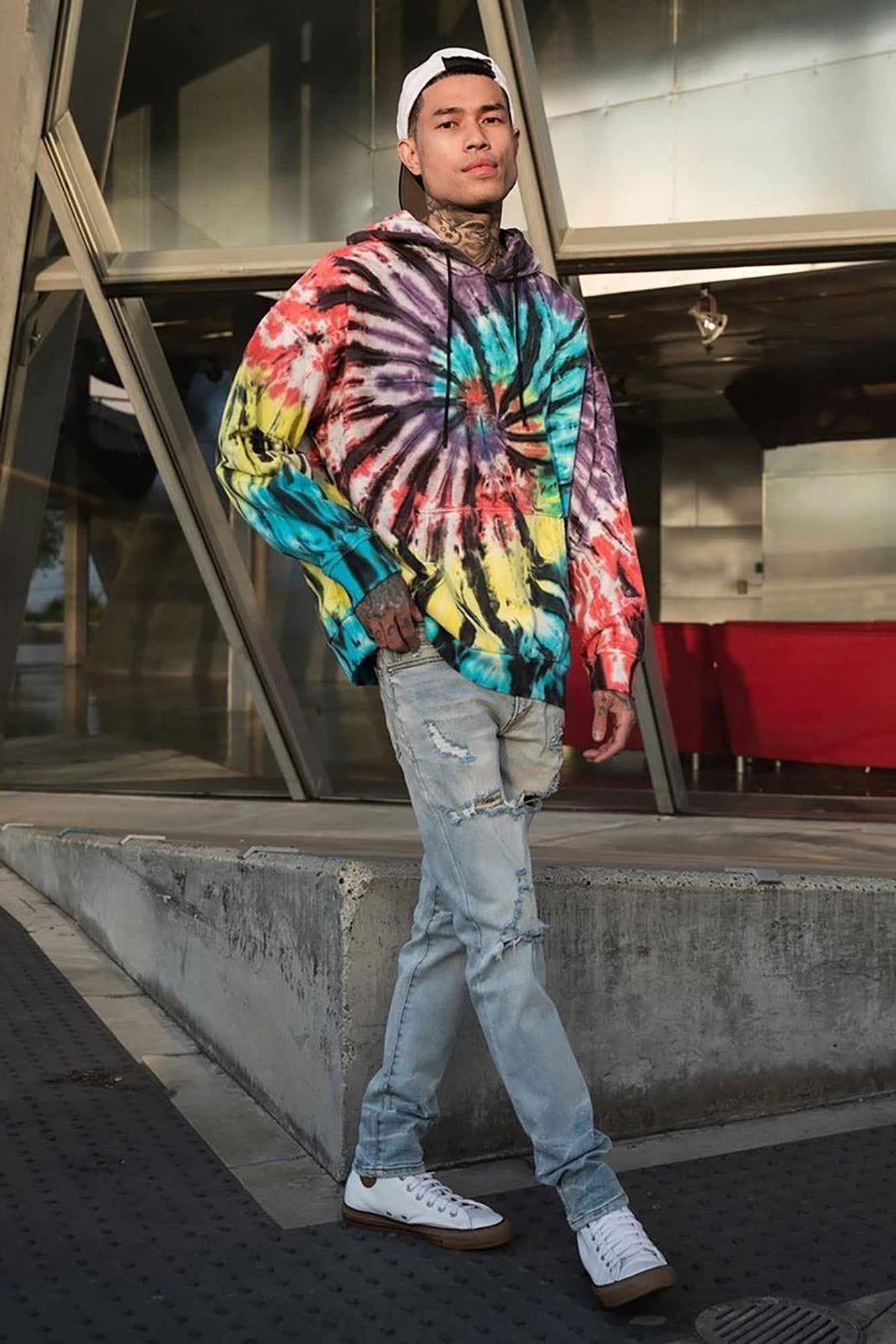 Tie dye sales hoodie fashion nova