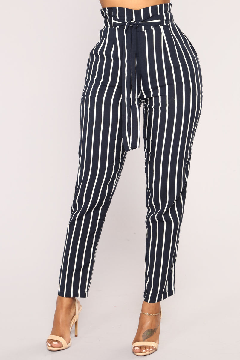 Jacklyn Stripe Pants - Navy/White | Fashion Nova, Pants | Fashion Nova