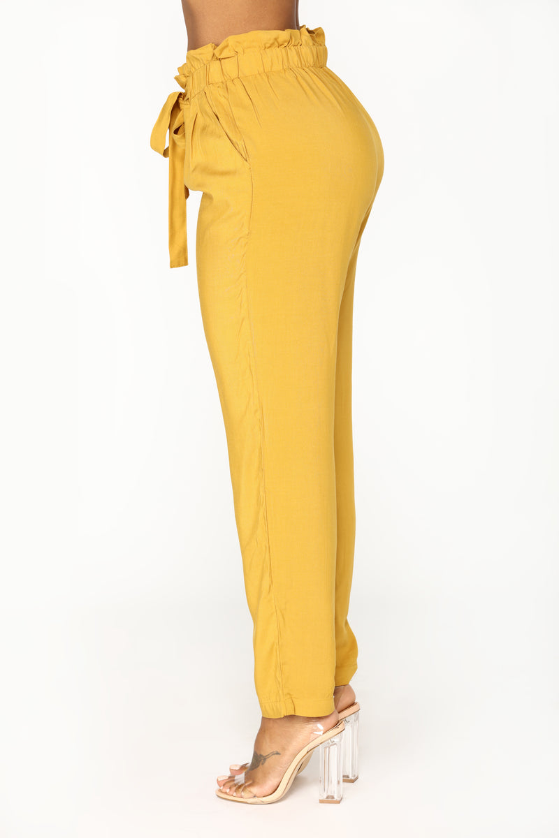 Classic Paper Bag Waist Pants - Mustard | Fashion Nova, Pants | Fashion ...