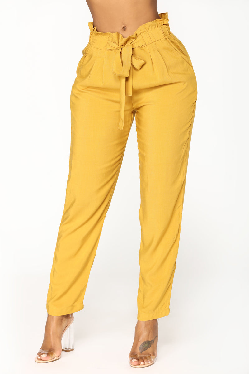 Classic Paper Bag Waist Pants - Mustard | Fashion Nova, Pants | Fashion ...