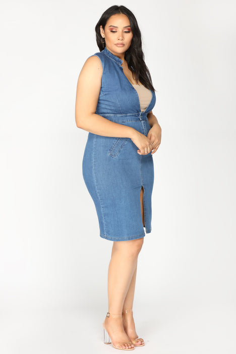 Fashion nova plus 2025 size denim dress