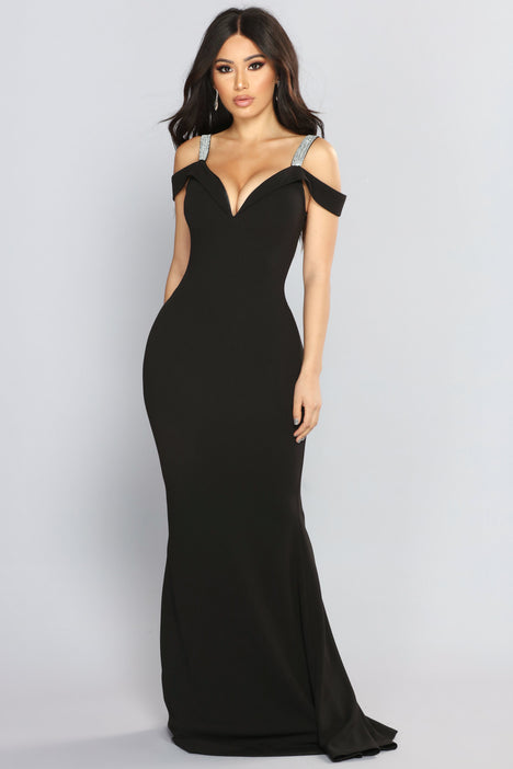 Fashion nova top black rhinestone dress