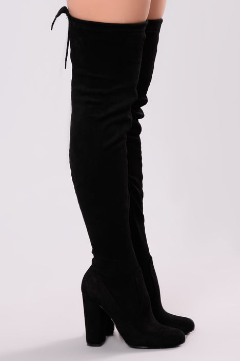 Giaro MILA BLACK VEGAN LEATHER KNEE BOOTS Italian style - Giaro High Heels  | Official store - All Vegan High Heels