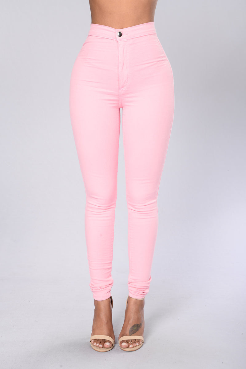 Super High Waist Denim Skinnies - Pink | Fashion Nova, Jeans | Fashion Nova