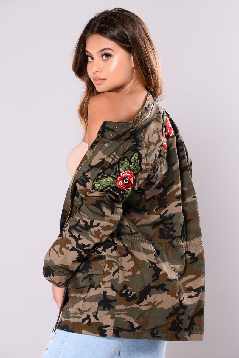 Femme Floral Military Jacket Camo Fashion Nova, Jackets & Coats
