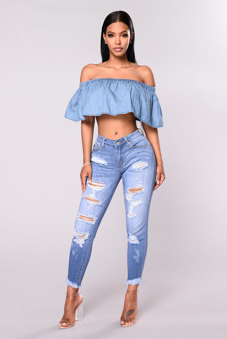 Fashion nova fringe jeans on sale