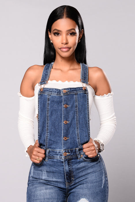 Denim overalls fashion nova clearance