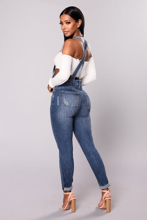 Send Me Your Location Denim Overalls Medium