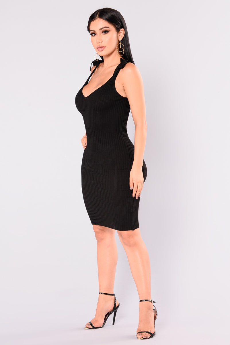 Adelia Ribbed Dress - Black | Fashion Nova, Dresses | Fashion Nova