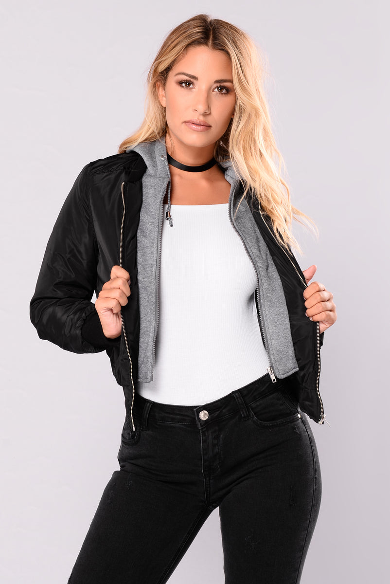 Tamara Hooded Bomber - Black | Fashion Nova, Jackets & Coats | Fashion Nova