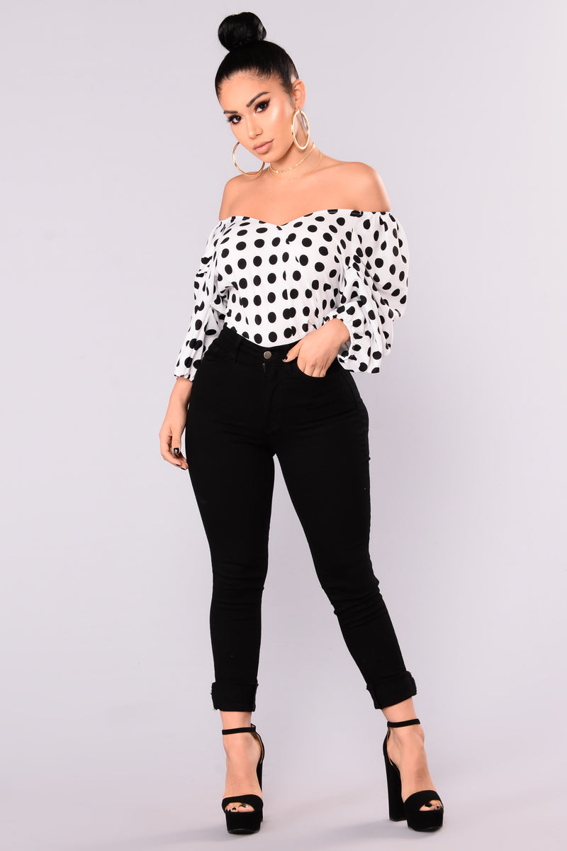 Gabby Surplice Top - White/ Black | Fashion Nova, Shirts & Blouses ...