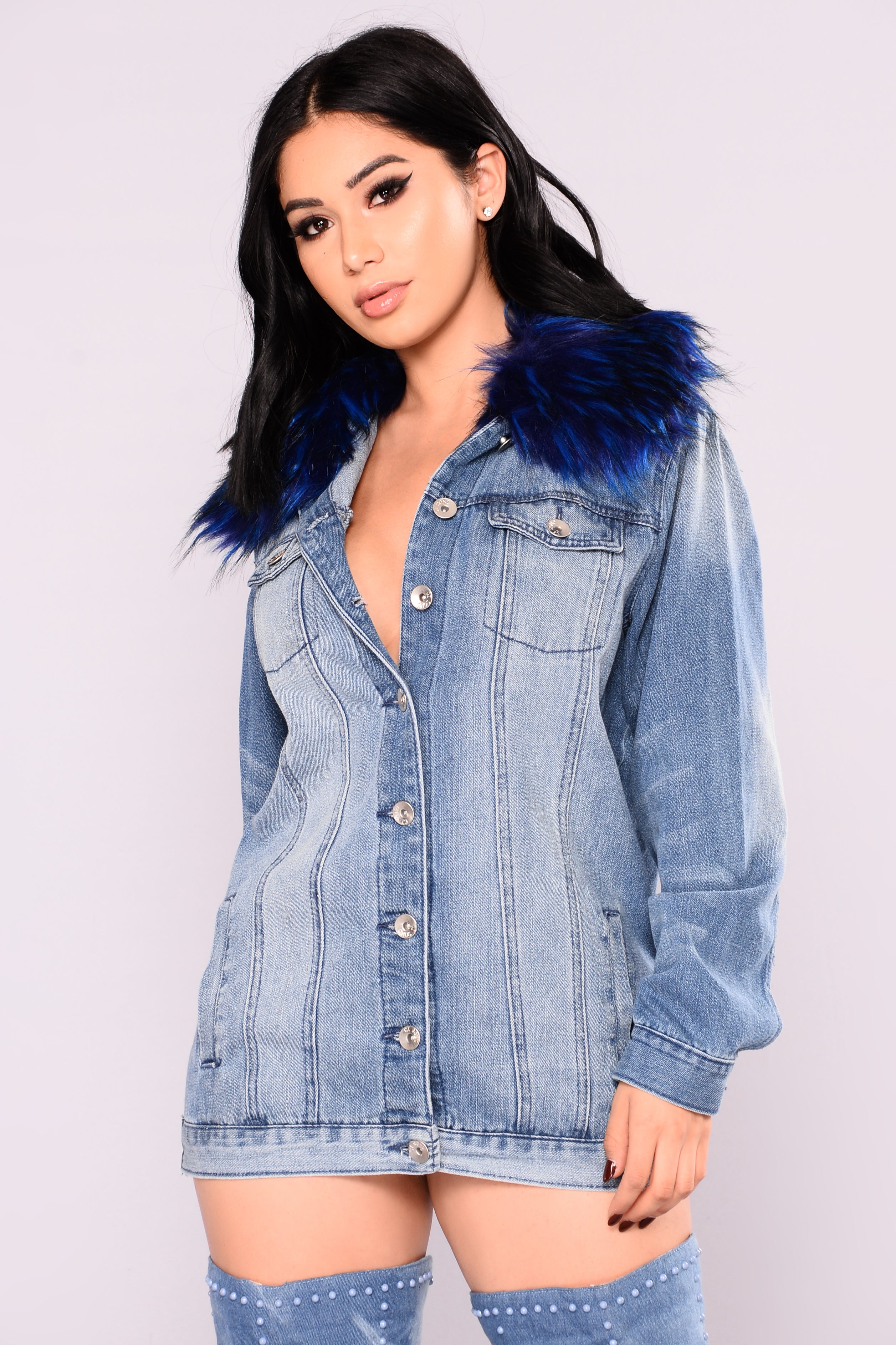 Fashion nova hotsell oversized denim jacket