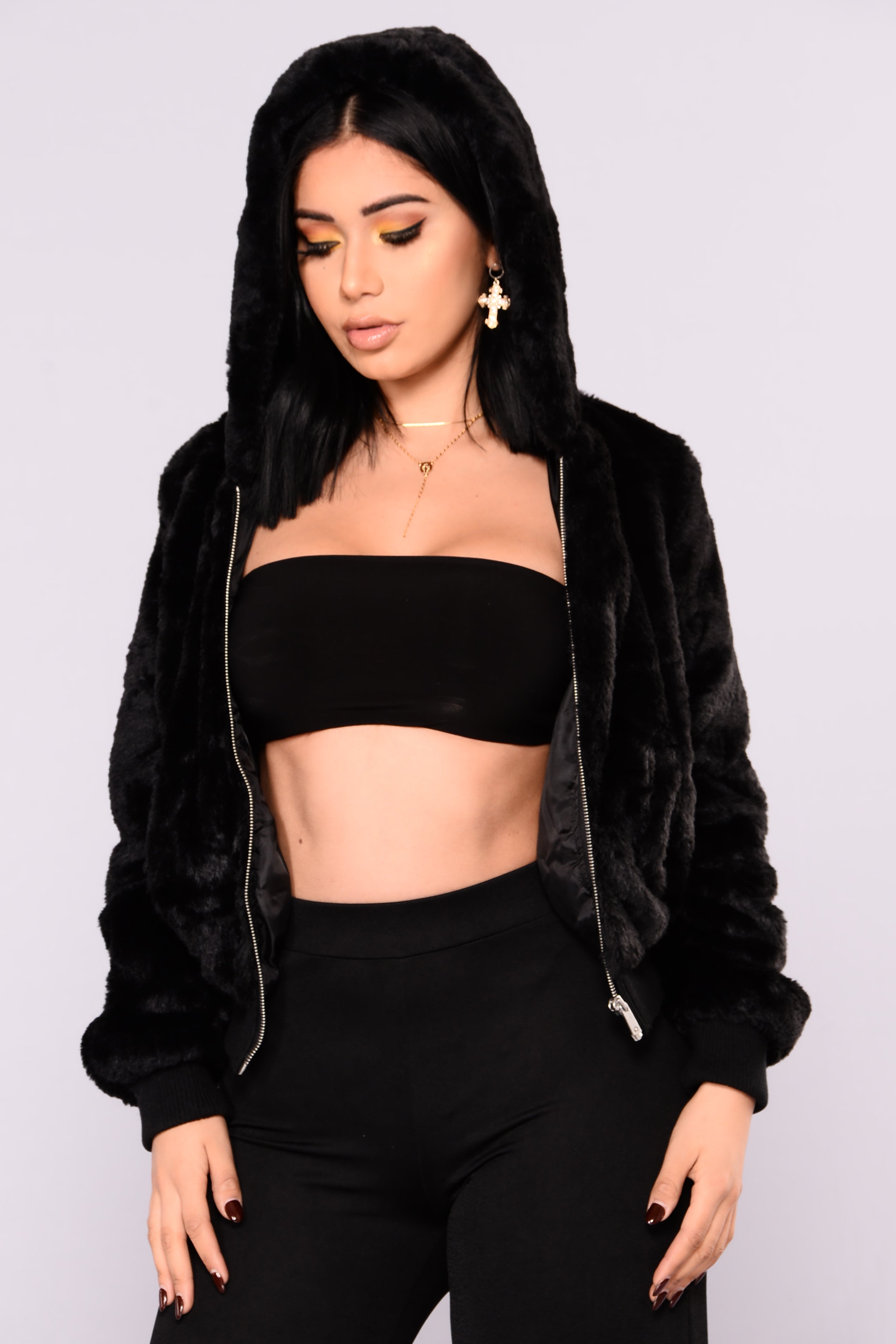 Snuggle Me Up Faux Fur Hoodie - Black | Fashion Nova, Jackets u0026 Coats |  Fashion Nova