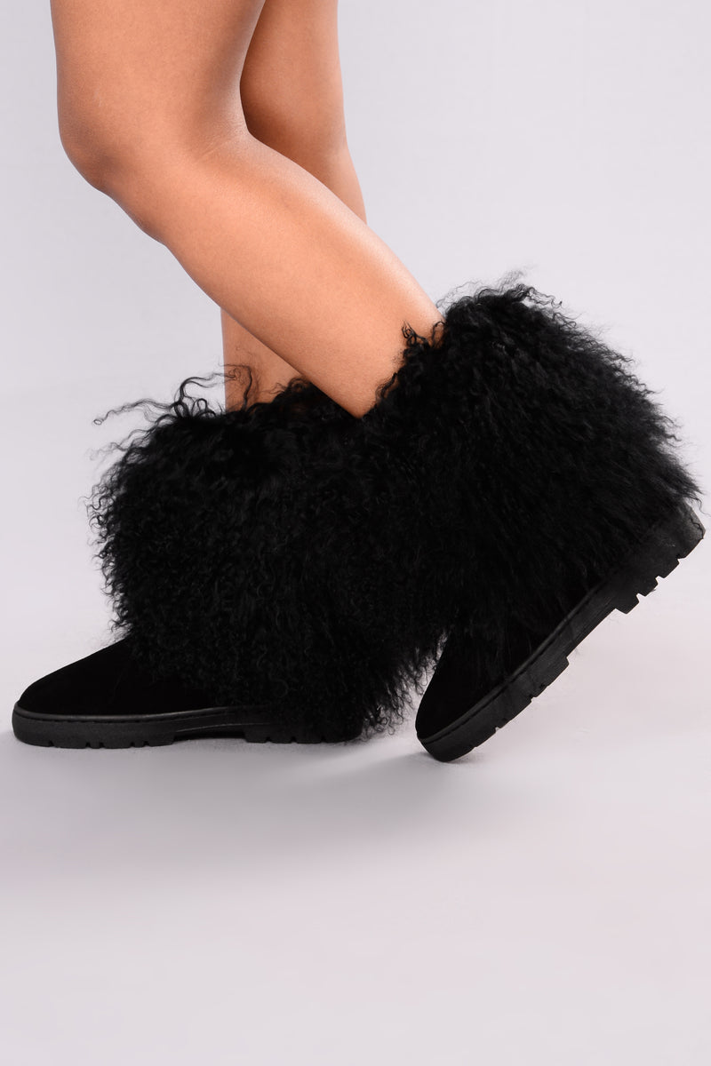 Cozy Fur Boot - Black | Fashion Nova, Shoes | Fashion Nova