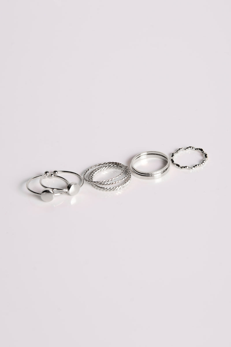 Iced Out Ring Set - Silver | Fashion Nova, Jewelry | Fashion Nova
