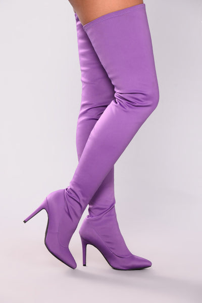 Keyana Thigh High Boot Purple Fashion Nova Shoes Fashion