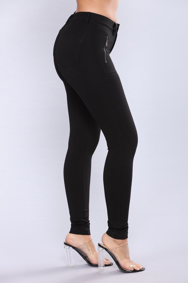 Sarah Zipper Ponte Leggings - Black | Fashion Nova, Pants | Fashion Nova