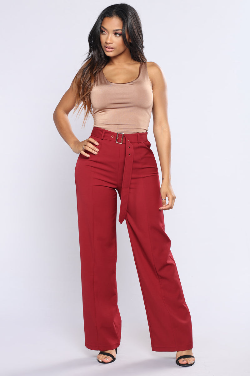 Mataro Wide Leg Pants Burgundy Fashion Nova, Pants Fashion Nova