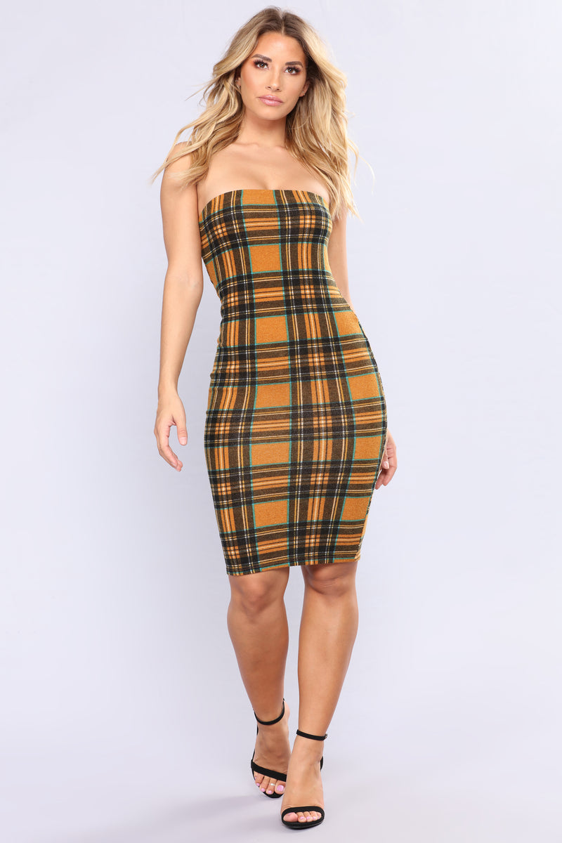 slim fit dress slacks Delicate Checked Maxi Dress