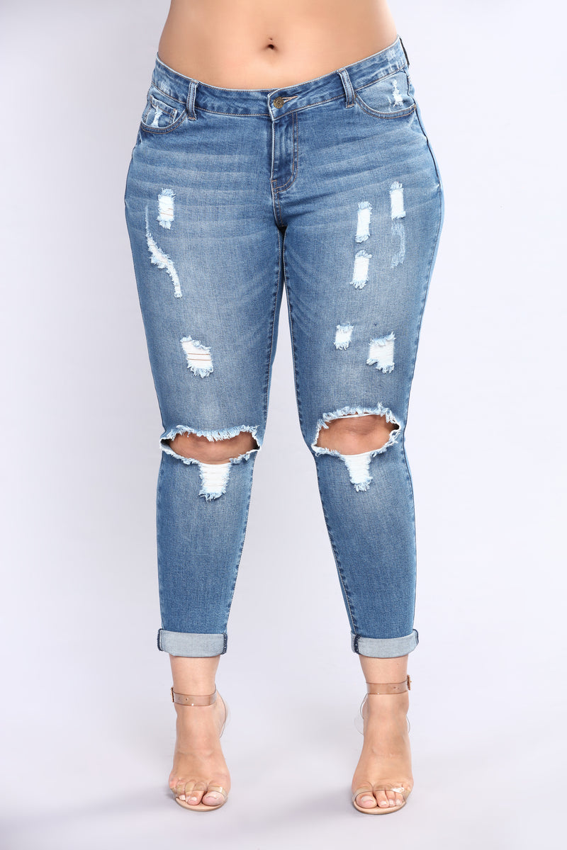Kneed You Now Skinny Jeans - Medium Blue Wash | Fashion Nova, Jeans ...