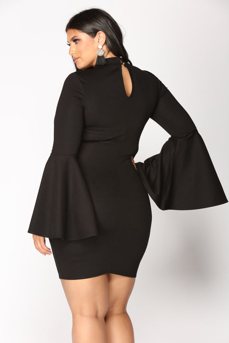Fashion nova top bell sleeve dress