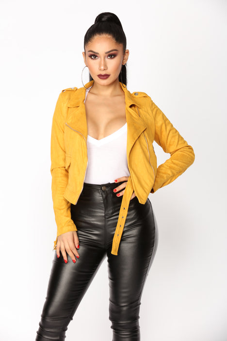 Mustard sale suede jacket