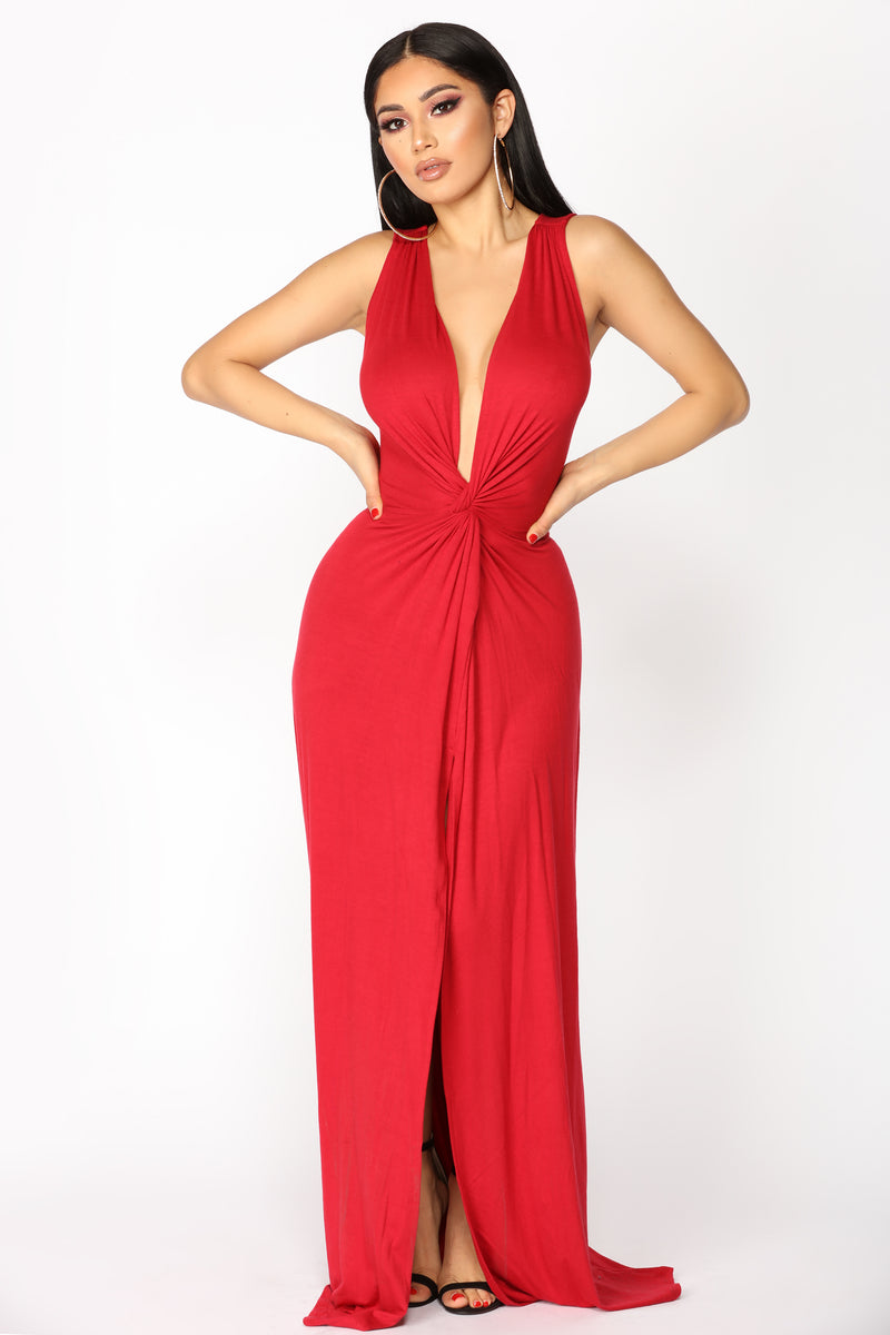 Zaira Knot Dress - Red | Fashion Nova, Dresses | Fashion Nova