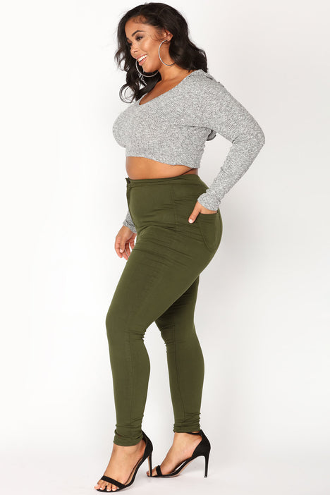 Fashion nova green jeans cheap