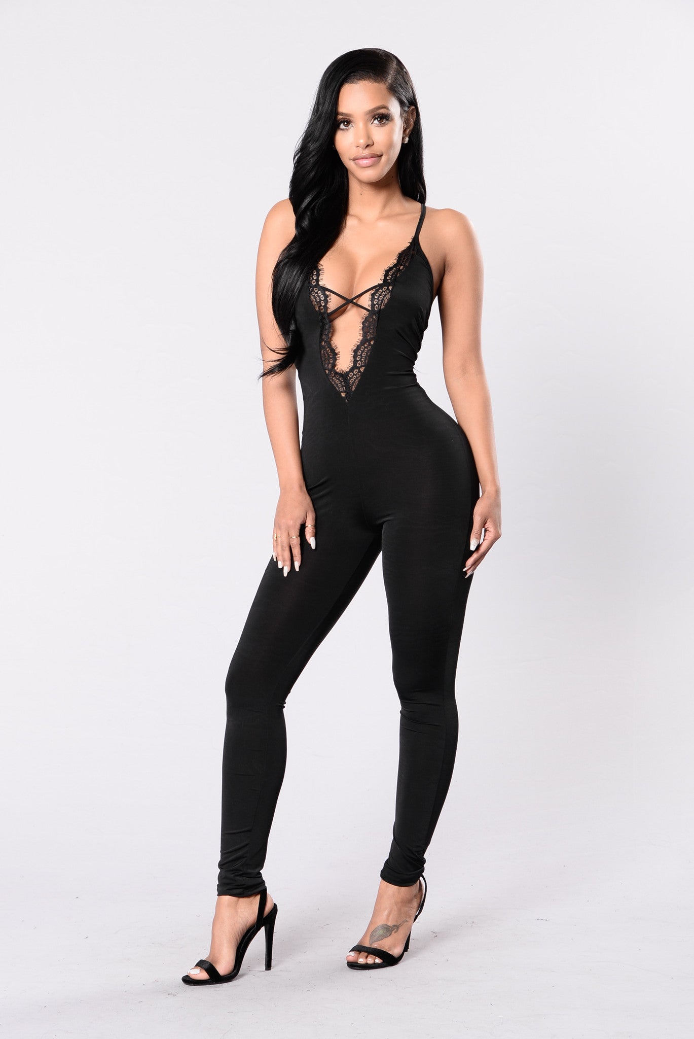 Black viscose blend corset jumpsuit  GNAMA  Official Website