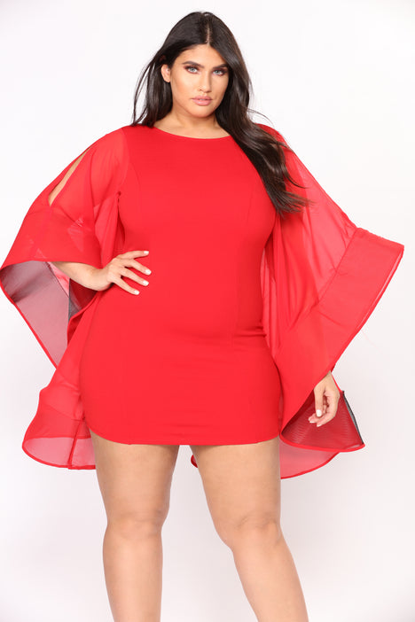 Layla chiffon cape dress sales