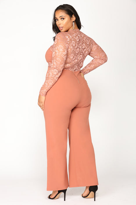 Hanna Lace Cut Out Jumpsuit Rose