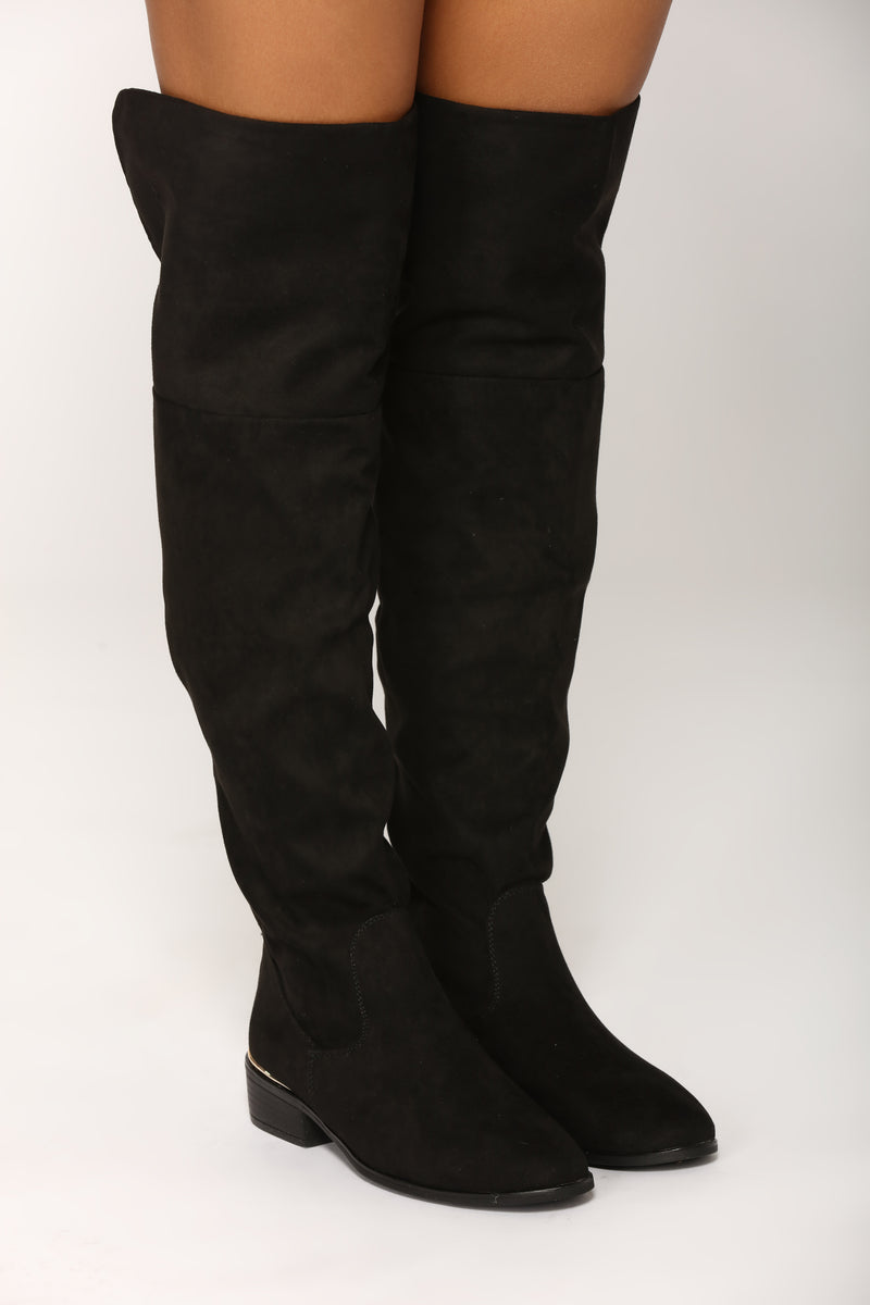 Adalynn Over The Knee Boot - Black | Fashion Nova, Shoes | Fashion Nova