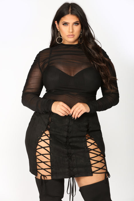 Drop it down low mesh dress sales