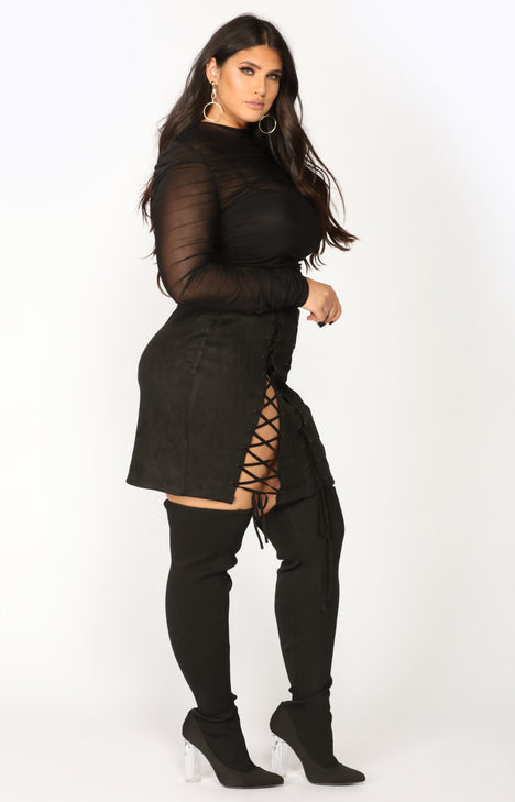 Drop it down low mesh dress shop