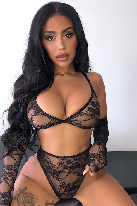 Feels Good Being Bad 3 Piece Set Black Fashion Nova Lingerie