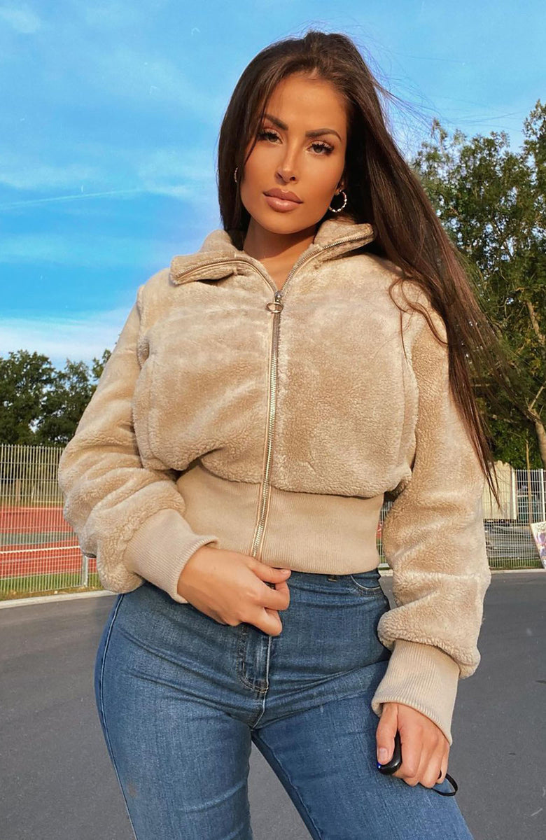 Fluff Off Sherpa Bomber Jacket Taupe Fashion Nova, Jackets & Coats