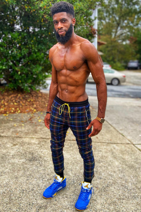 Men on sale plaid joggers