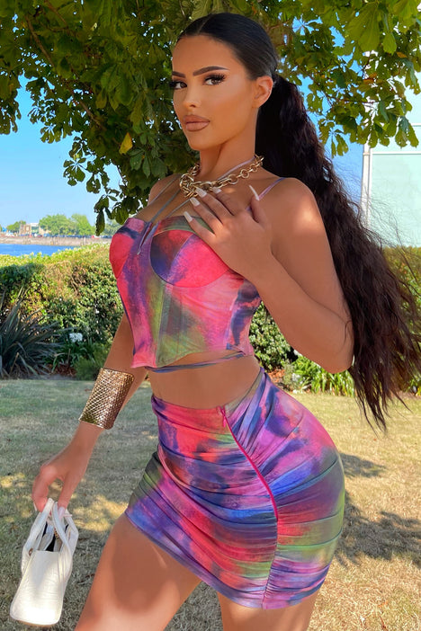Tie dye skirt set fashion nova 2025