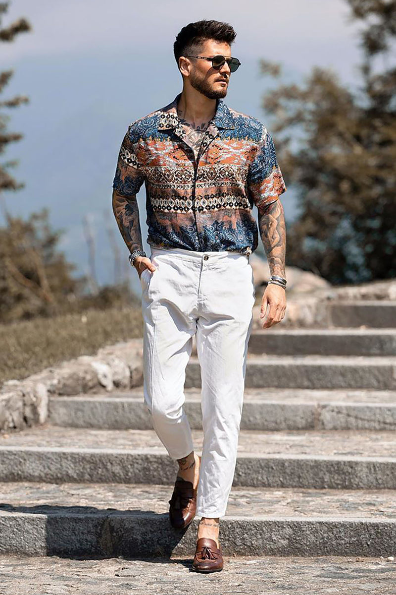 Luke Short Sleeve Woven Top - Blue/combo | Fashion Nova, Mens Shirts ...
