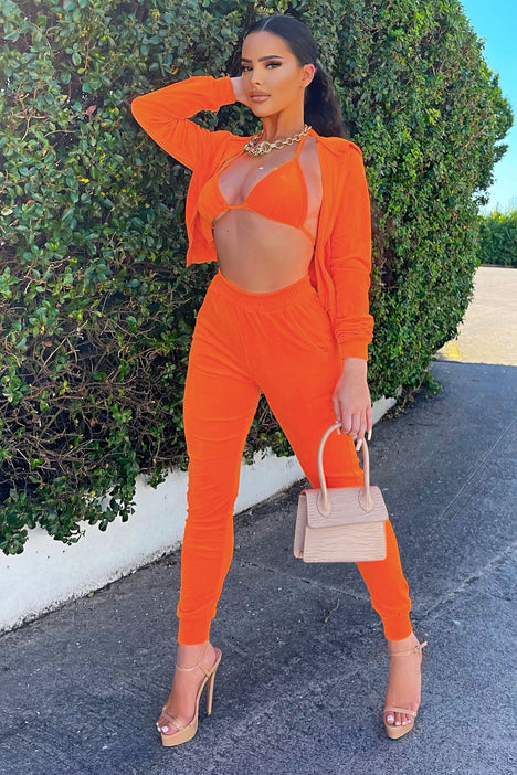Orange jogger set deals