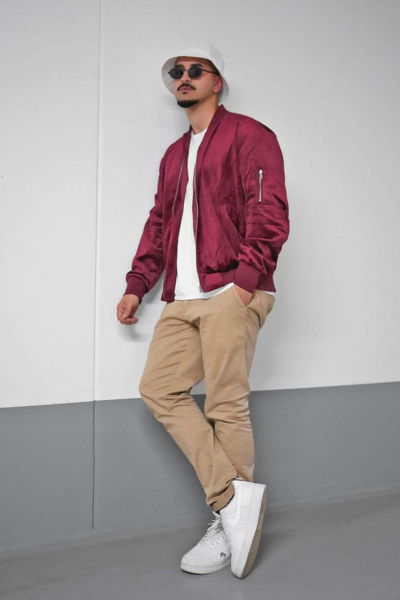 Mason Velour Bomber Jacket Burgundy Fashion Nova, Mens Jackets