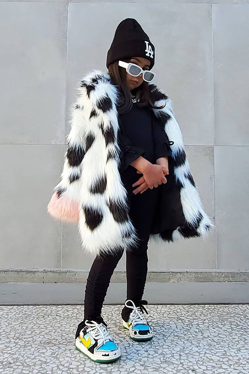 Mini Back Fur Good Faux Fur Coat - Black/White | Fashion Nova, Kids ...